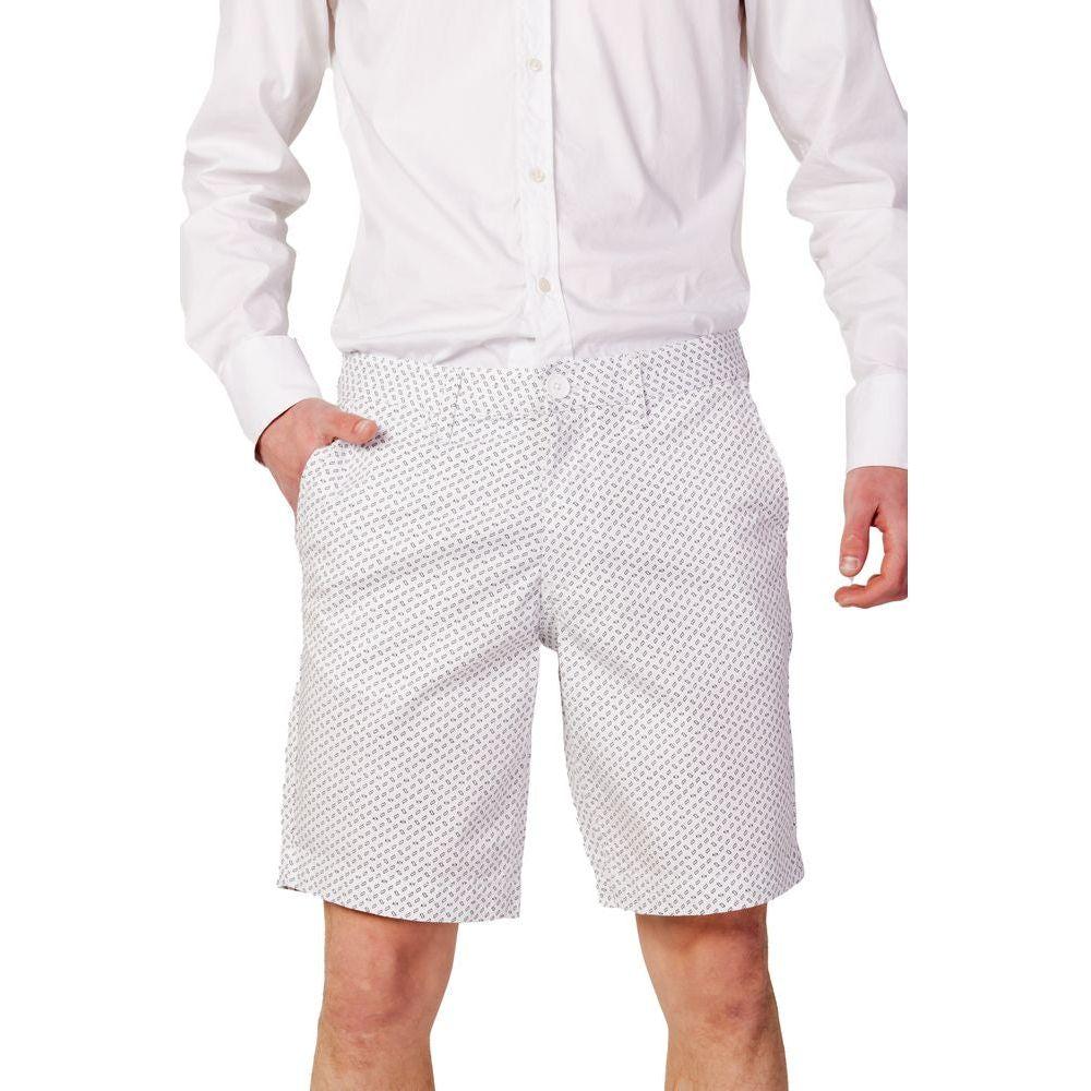 Armani Exchange White Cotton Short Armani Exchange Light Gray