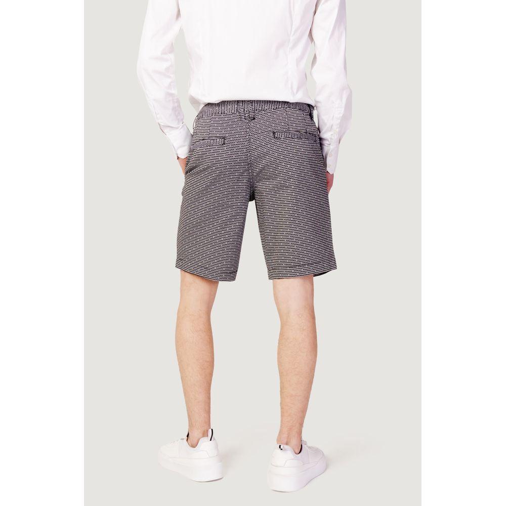 Armani Exchange Black And White Cotton Short Armani Exchange Light Gray