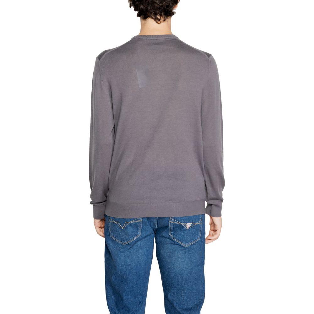 Armani Exchange Gray Wool Sweater Armani Exchange Slate Gray