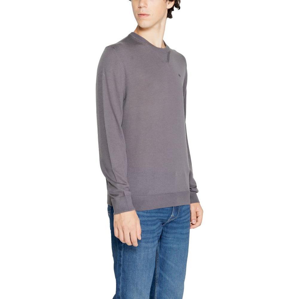 Armani Exchange Gray Wool Sweater Armani Exchange Slate Gray