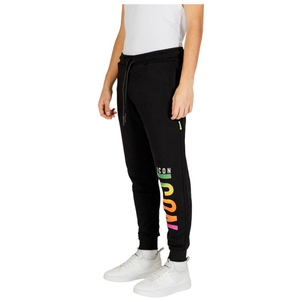 Icon Black Cotton Jeans & Pant Icon Light Gray