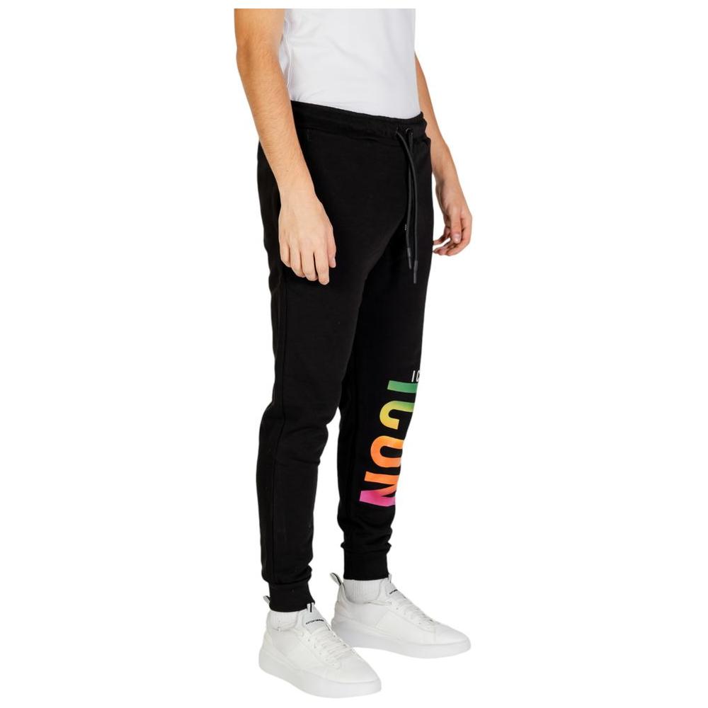 Icon Black Cotton Jeans & Pant Icon Light Gray