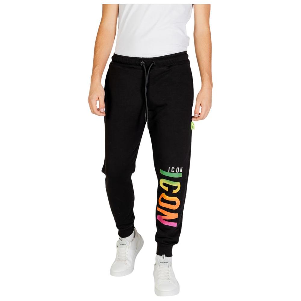 Icon Black Cotton Jeans & Pant Icon Light Gray