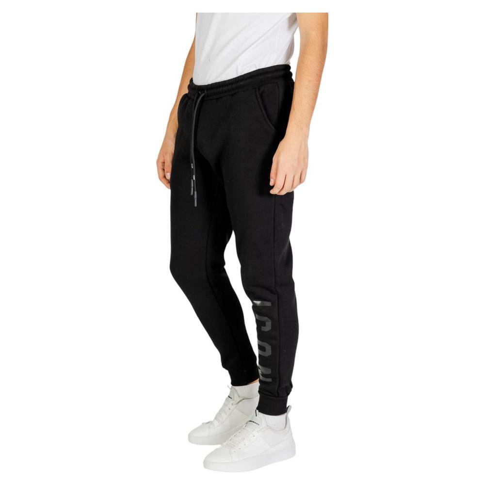 Icon Black Cotton Jeans & Pant Icon Light Gray