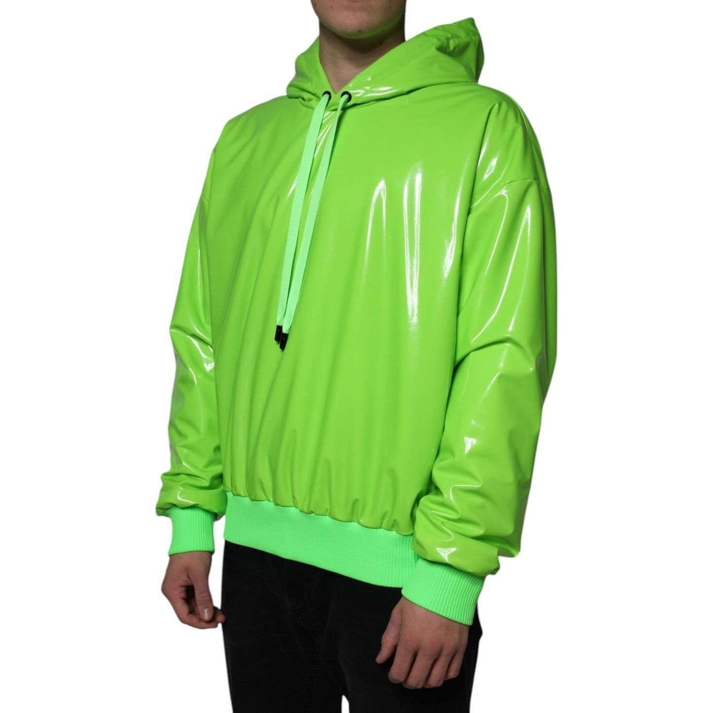 Dolce & Gabbana Green Polyester Hooded Men Pullover Sweater Dolce & Gabbana Yellow Green