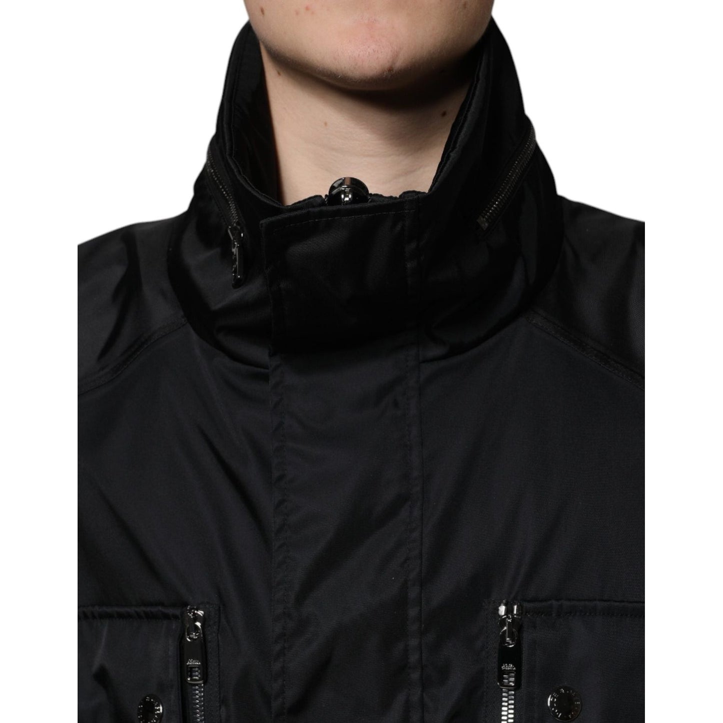 Dolce & Gabbana Black Nylon Winter Men Parka Coat Jacket Dolce & Gabbana Black