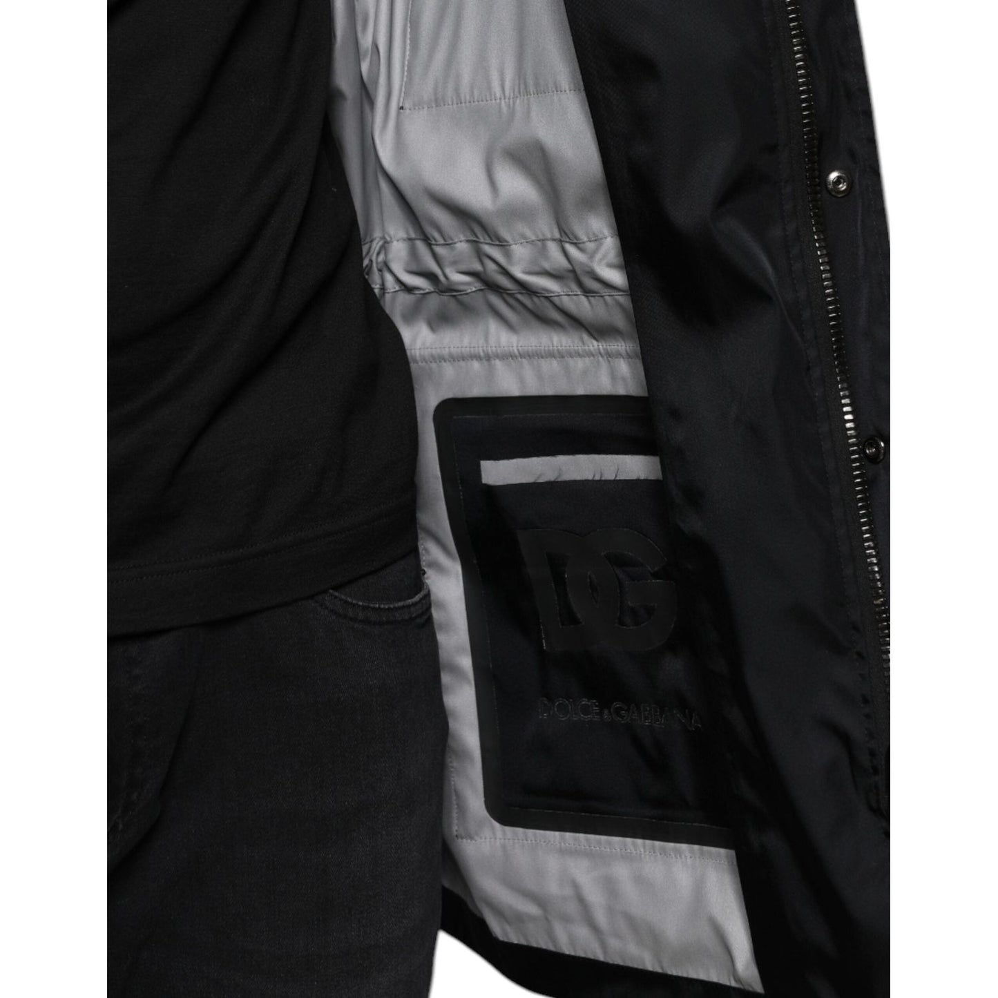 Dolce & Gabbana Black Nylon Winter Men Parka Coat Jacket Dolce & Gabbana Black