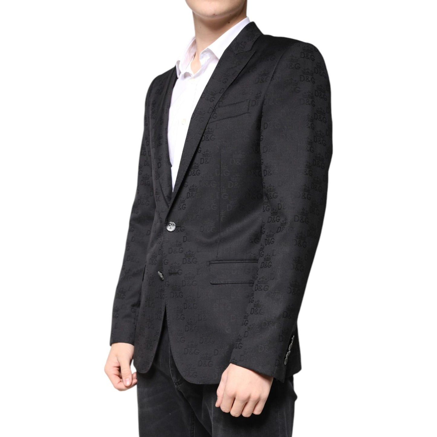 Dolce & Gabbana Black Wool Single Breasted Formal Blazer Dolce & Gabbana Dark Slate Gray