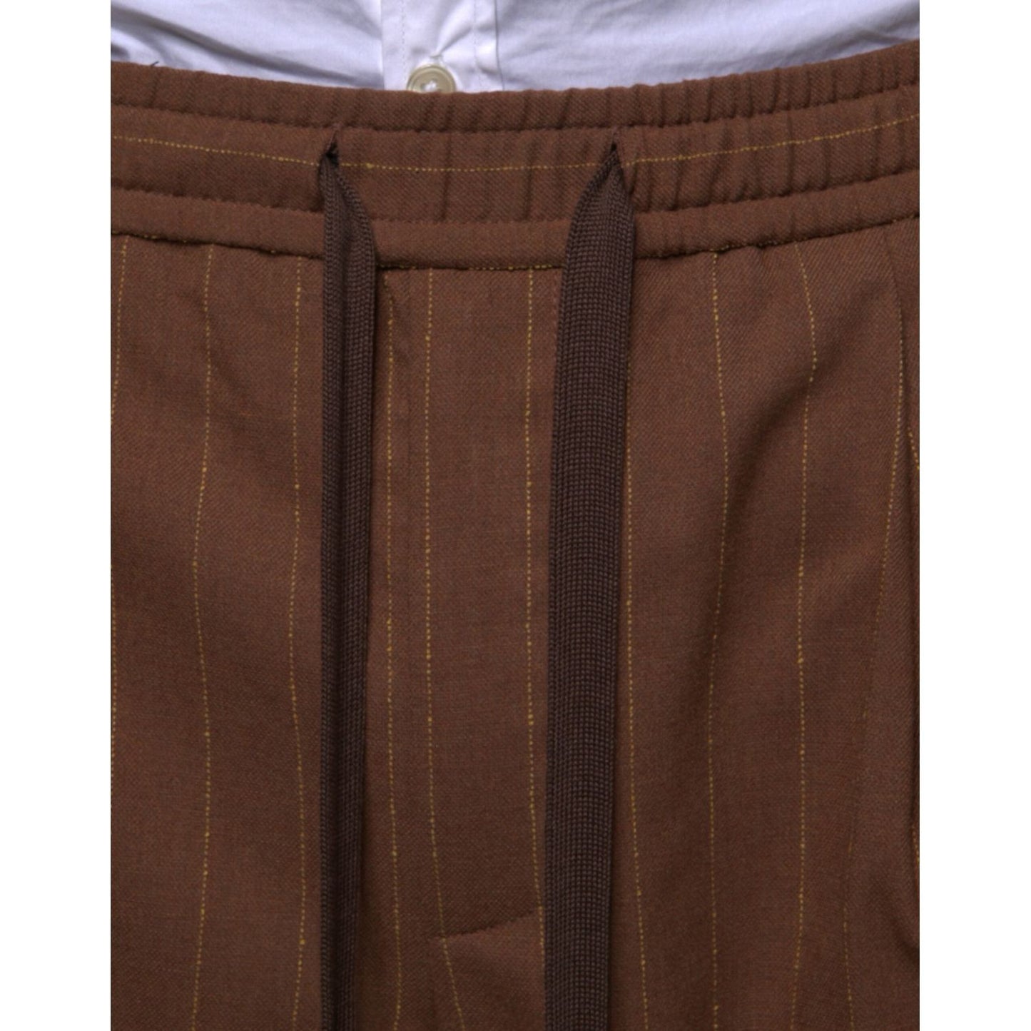 Dolce & Gabbana Brown Stripes Skinny Men Dress Pants Dolce & Gabbana Dark Olive Green