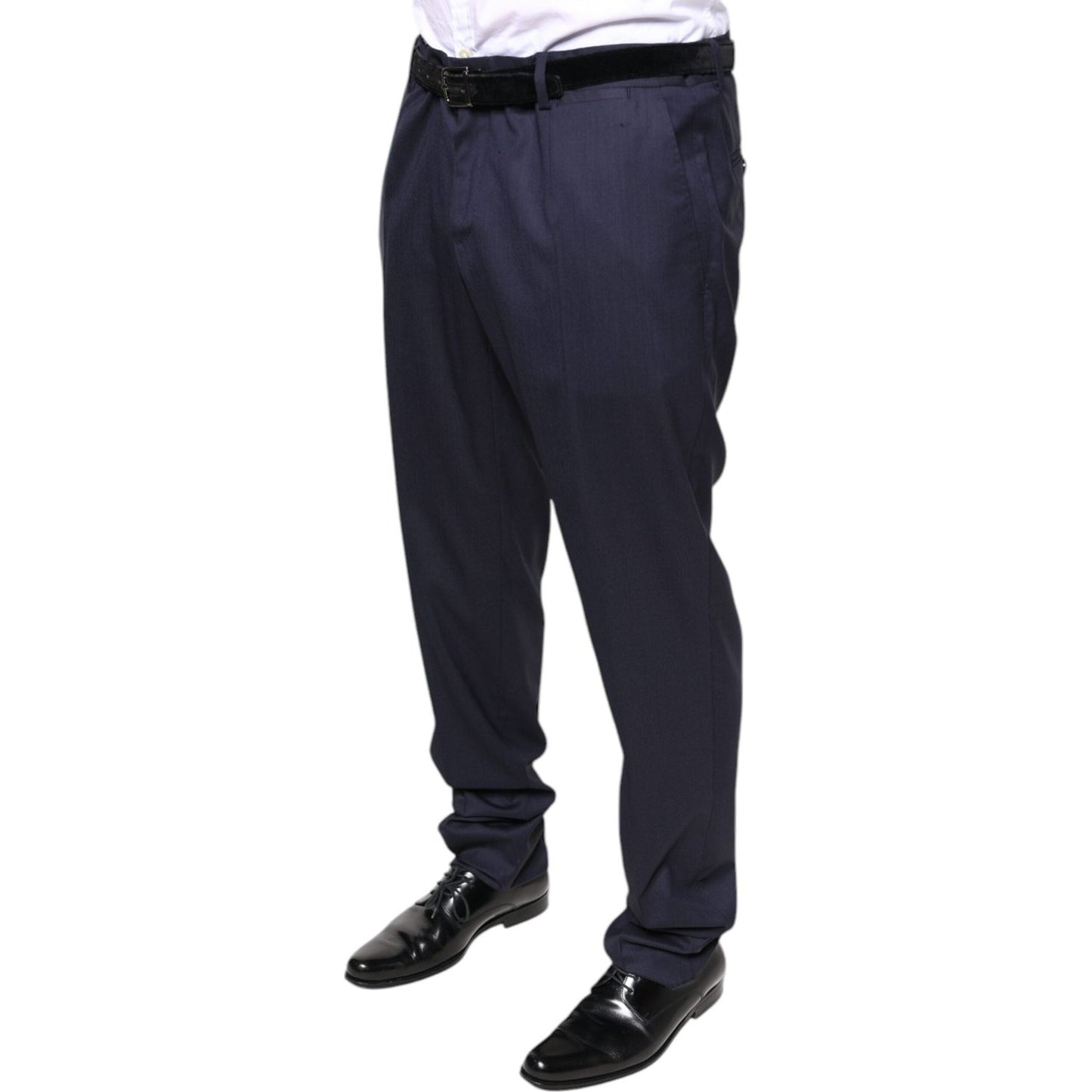Dolce & Gabbana Blue Wool Skinny Formal Dress Pants Dolce & Gabbana Dark Slate Gray