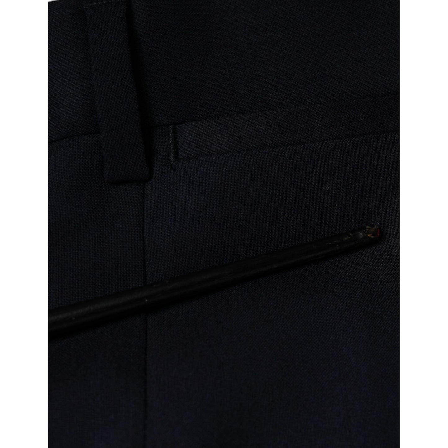 Dolce & Gabbana Blue Wool Skinny Formal Dress Pants Dolce & Gabbana Black