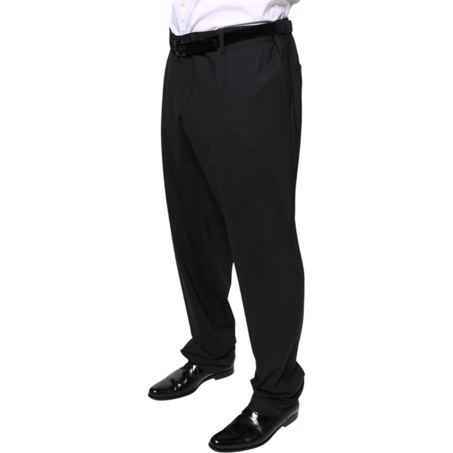 Dolce & Gabbana Black Wool Men Formal Dress Pants Dolce & Gabbana Black