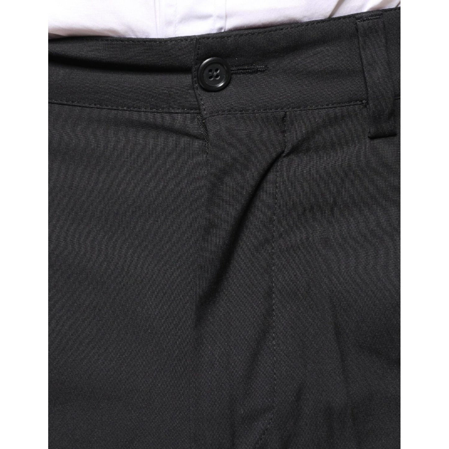 Dolce & Gabbana Black Crown Cotton Dress Pants Dolce & Gabbana Dark Slate Gray
