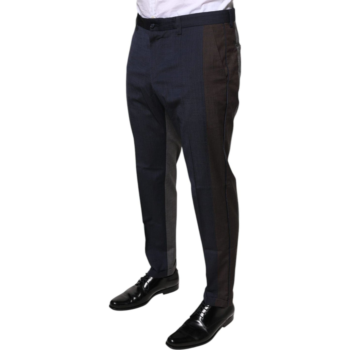 Dolce & Gabbana Black Cotton Wool Formal Dress Pants Dolce & Gabbana Black