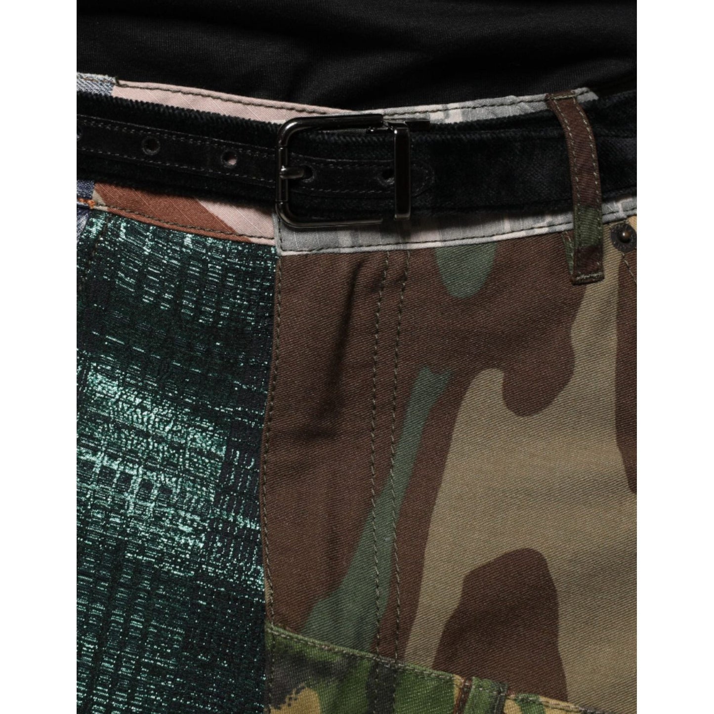 Dolce & Gabbana Multicolor Patchwork Camouflage Denim Jeans Dolce & Gabbana Black
