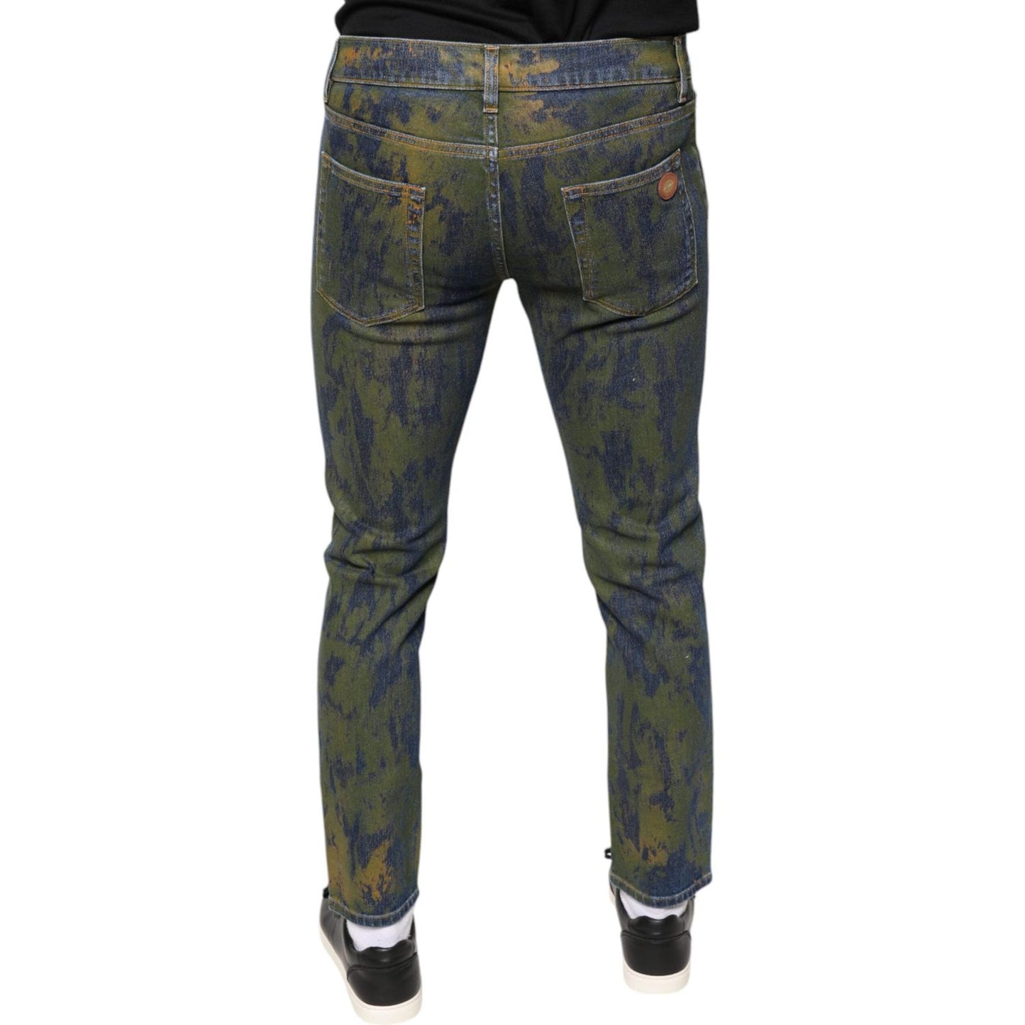 Dolce & Gabbana Blue Cotton Dye Slim Fit Men Denim Jeans Dolce & Gabbana Dark Slate Gray