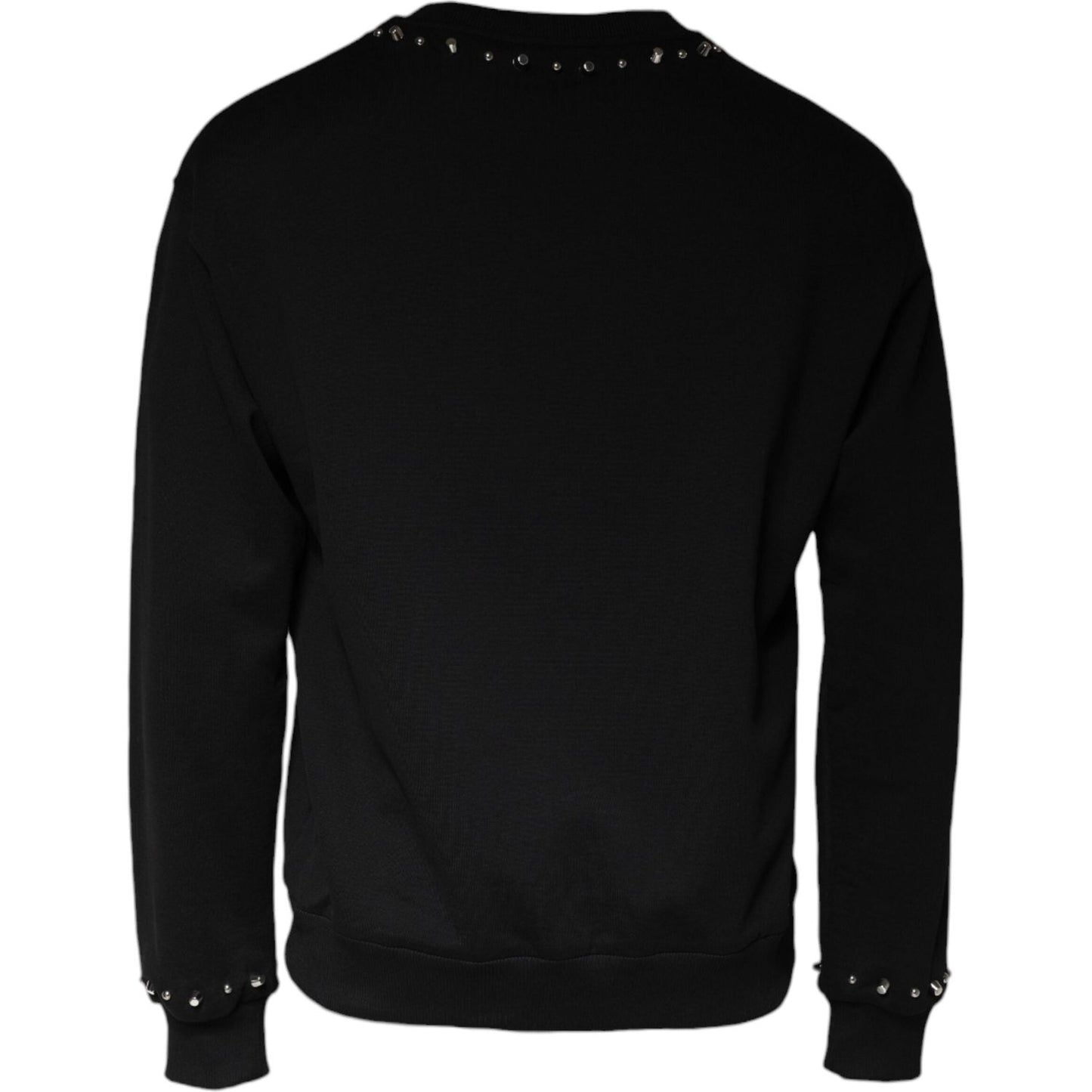 Dolce & Gabbana Black Logo Stud Pullover Sweatshirt Sweater Dolce & Gabbana Black