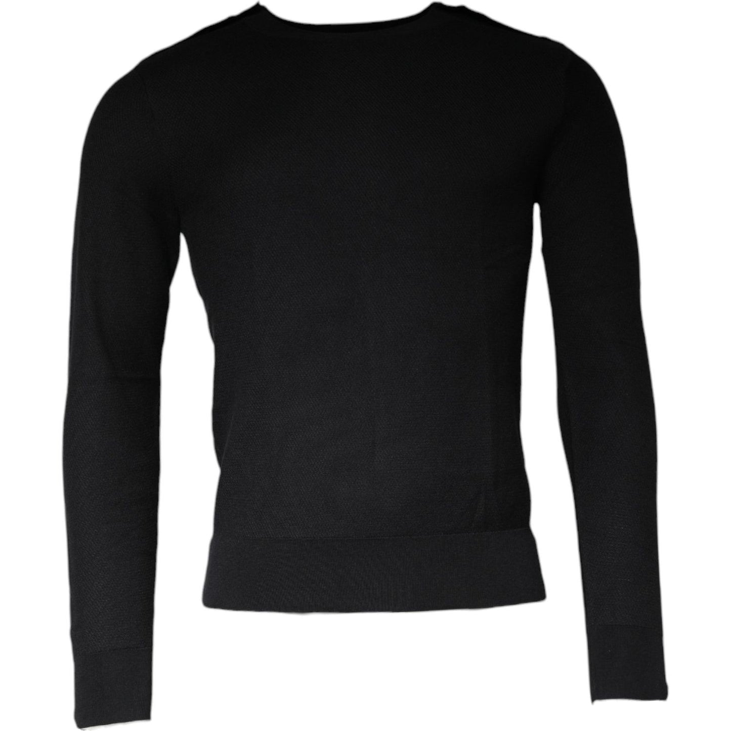 Dolce & Gabbana Black Long Sleeve Crew Neck Pullover Sweater Dolce & Gabbana Black