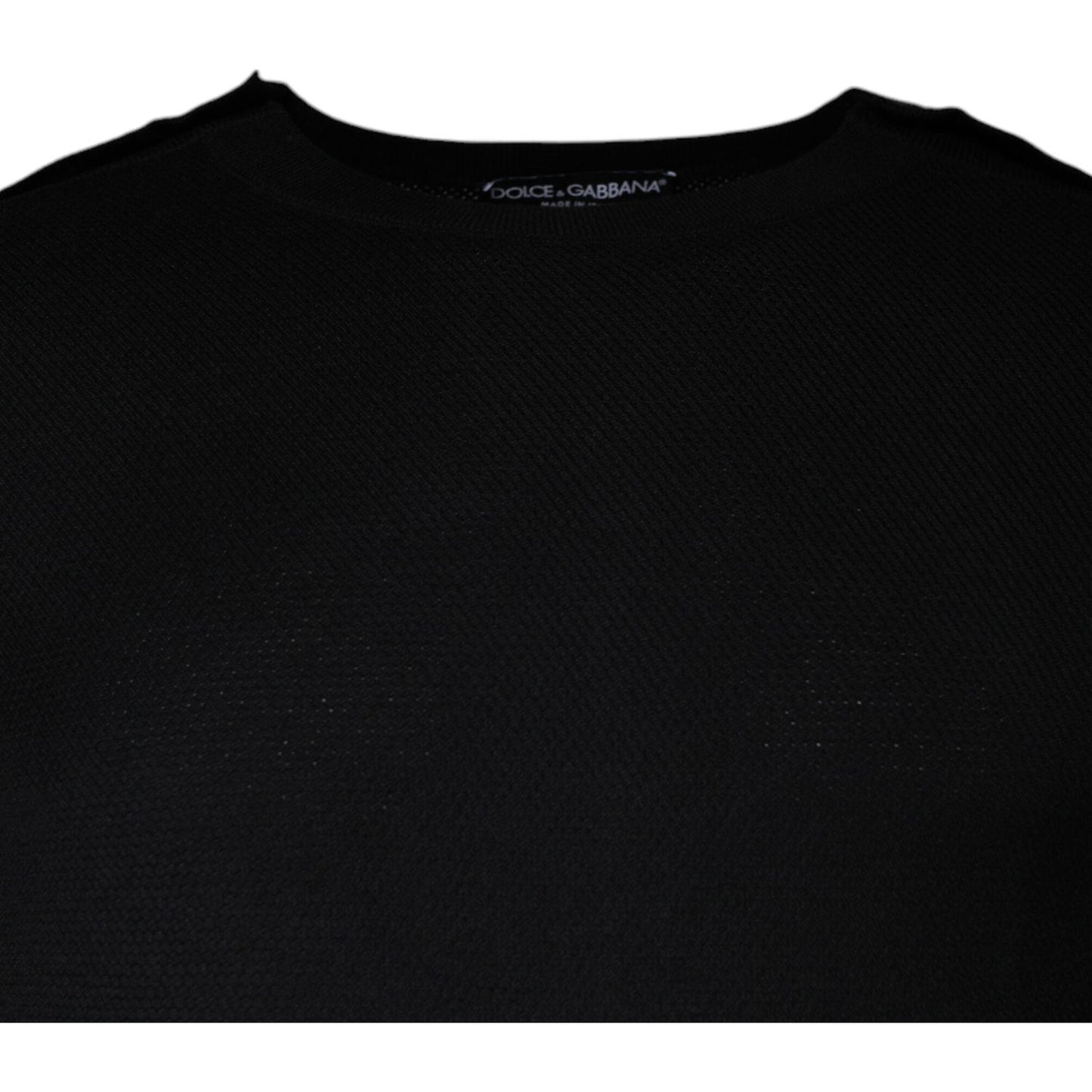 Dolce & Gabbana Black Long Sleeve Crew Neck Pullover Sweater Dolce & Gabbana Black