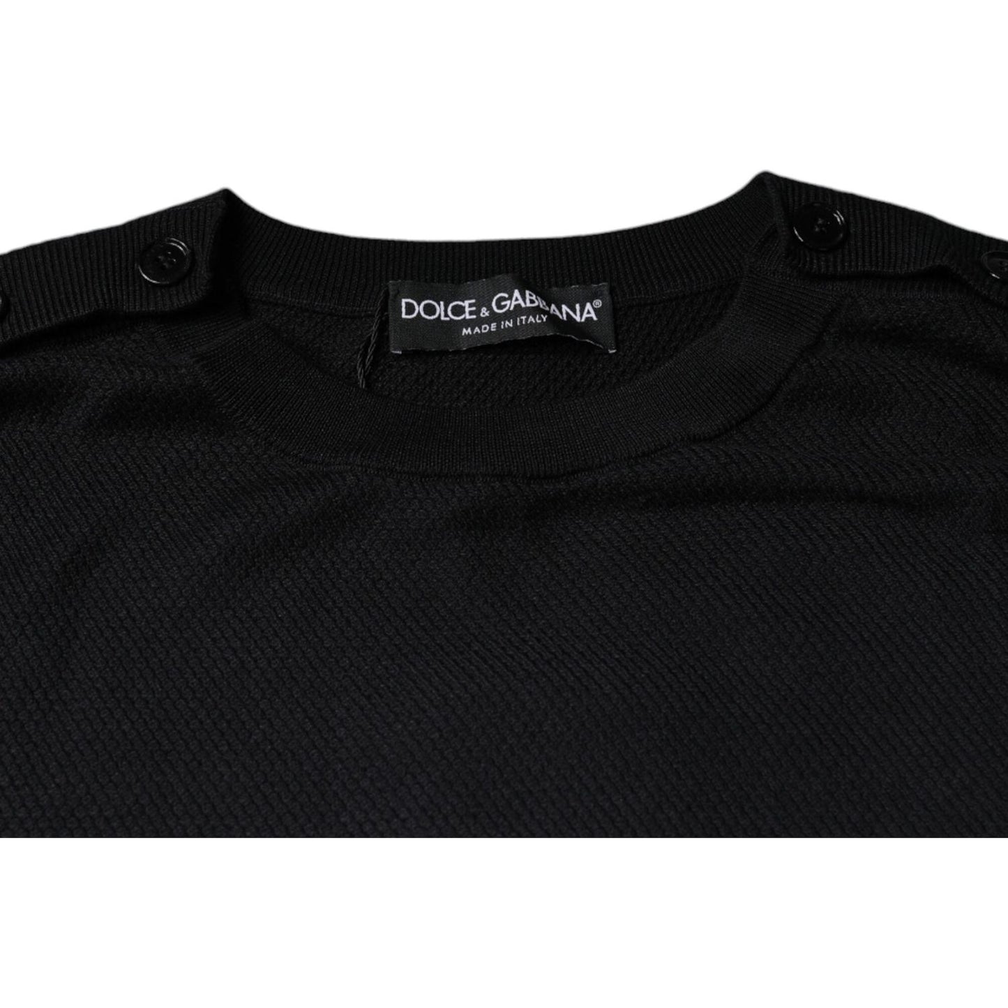 Dolce & Gabbana Black Long Sleeve Crew Neck Pullover Sweater Dolce & Gabbana Black