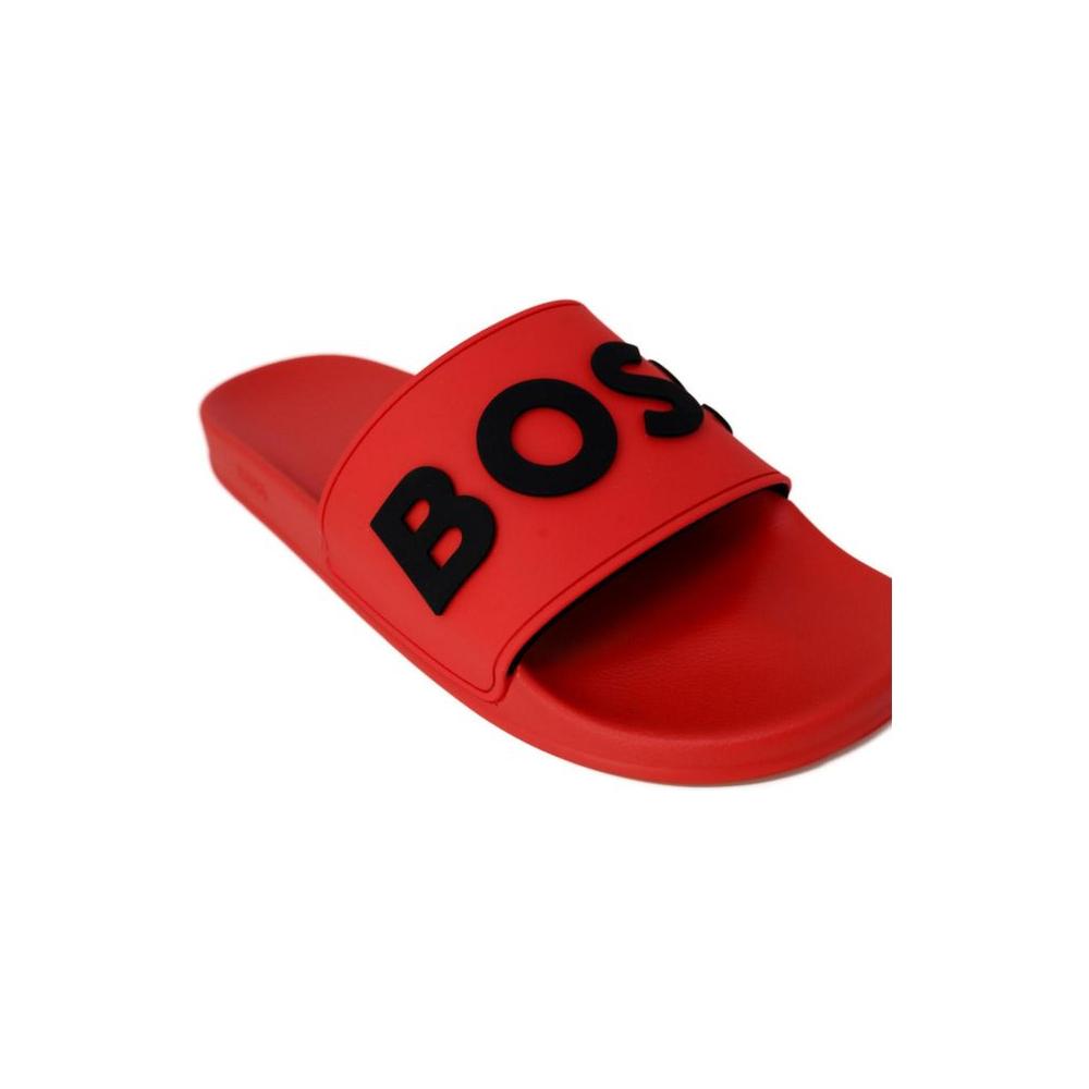 Hugo Boss Red Polyethylene Sandal Hugo Boss Firebrick