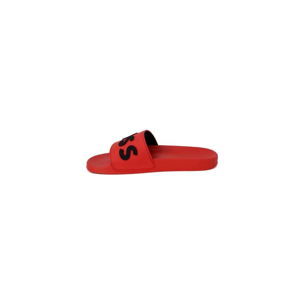 Hugo Boss Red Polyethylene Sandal Hugo Boss Firebrick