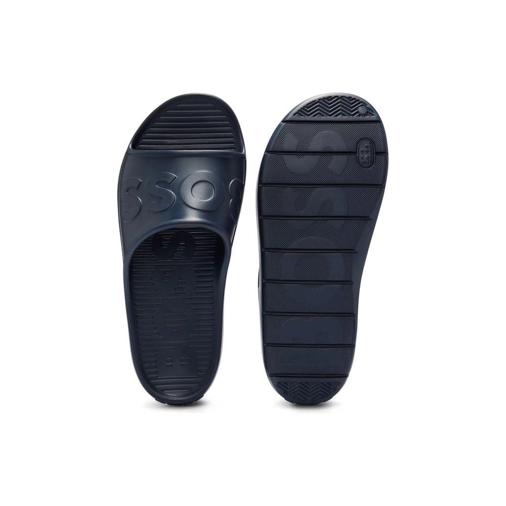 Hugo Boss Blue Rubber Sandal Hugo Boss Dark Slate Gray