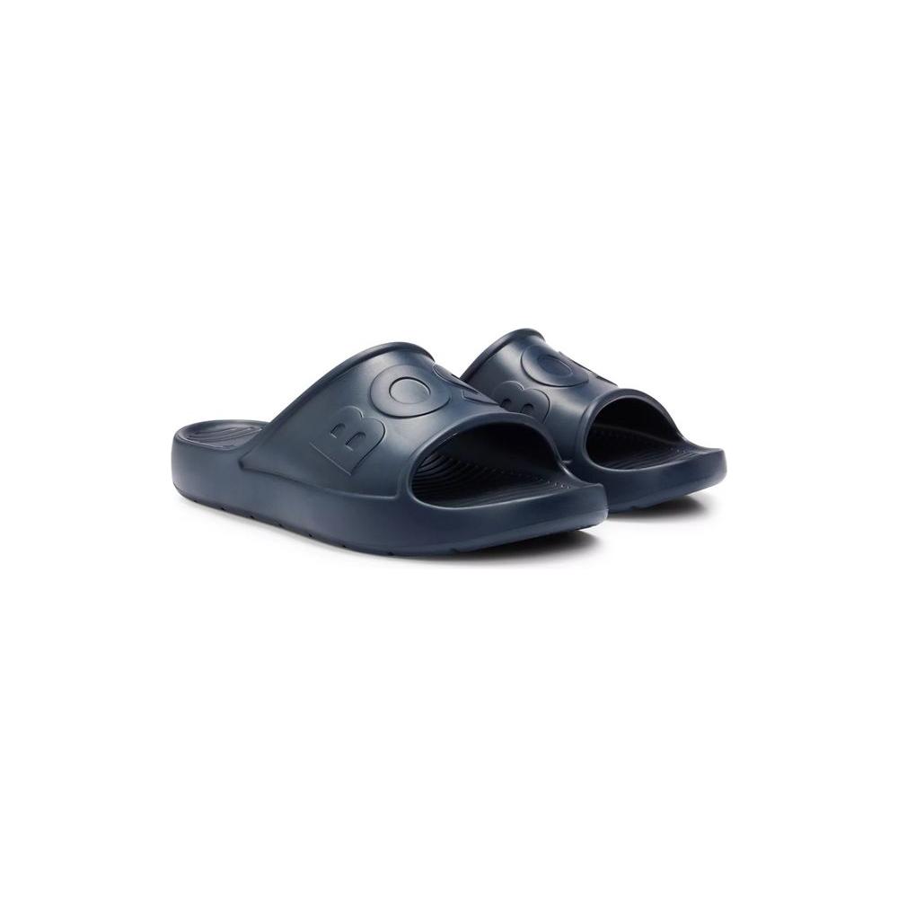 Hugo Boss Blue Rubber Sandal Hugo Boss Dark Slate Gray