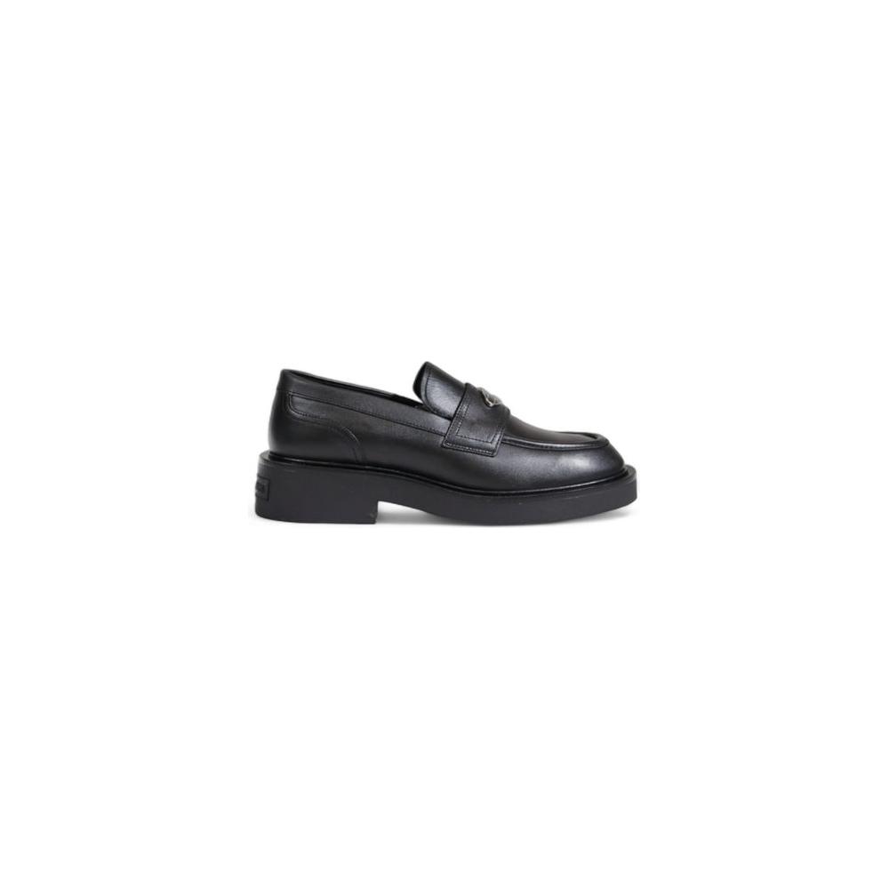 Tommy Hilfiger Black Leather Flat Shoe Tommy Hilfiger Dark Slate Gray