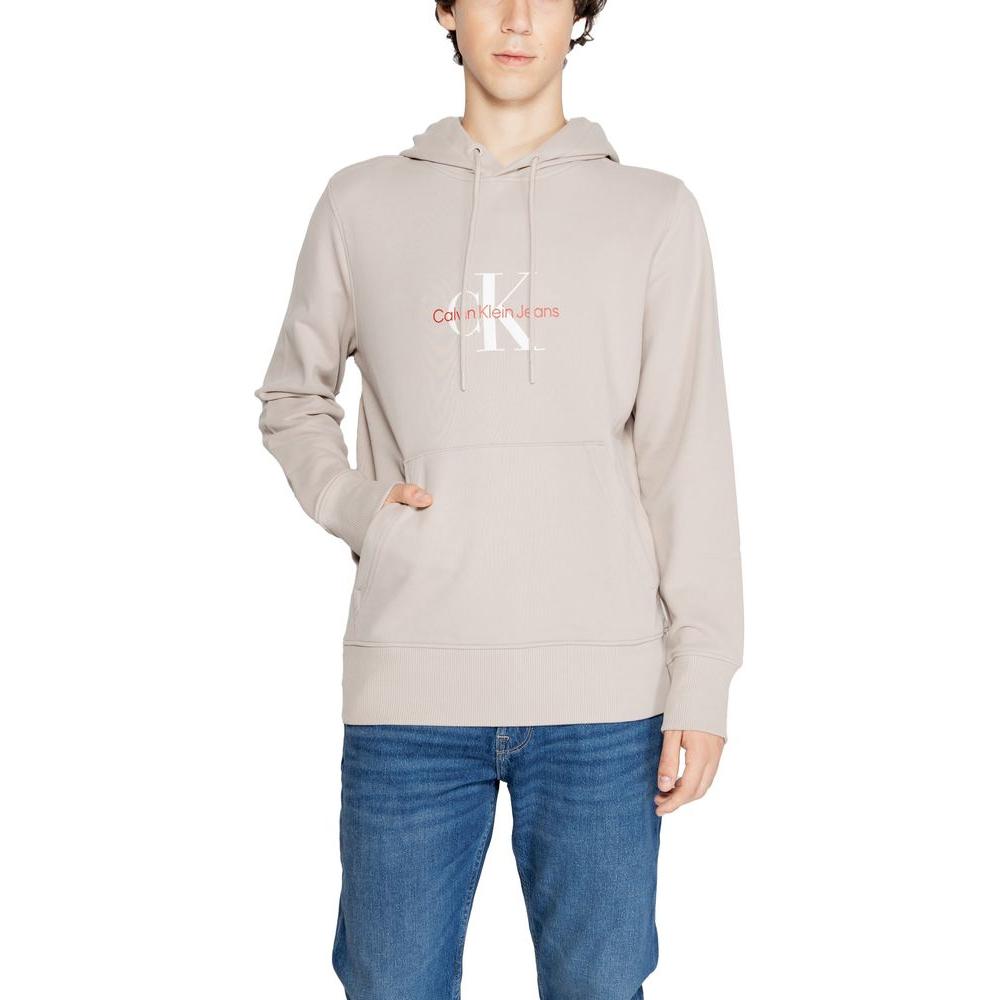 Calvin Klein Jeans Beige Recycled Cotton Sweater Calvin Klein Jeans Light Gray