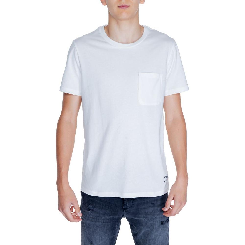 Peuterey White Cotton T-Shirt Peuterey Light Gray