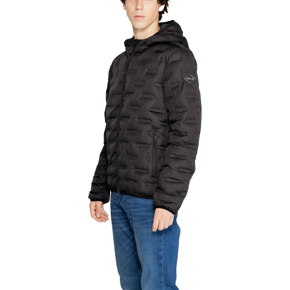 Replay Black Polyester Jacket Replay Dark Slate Gray