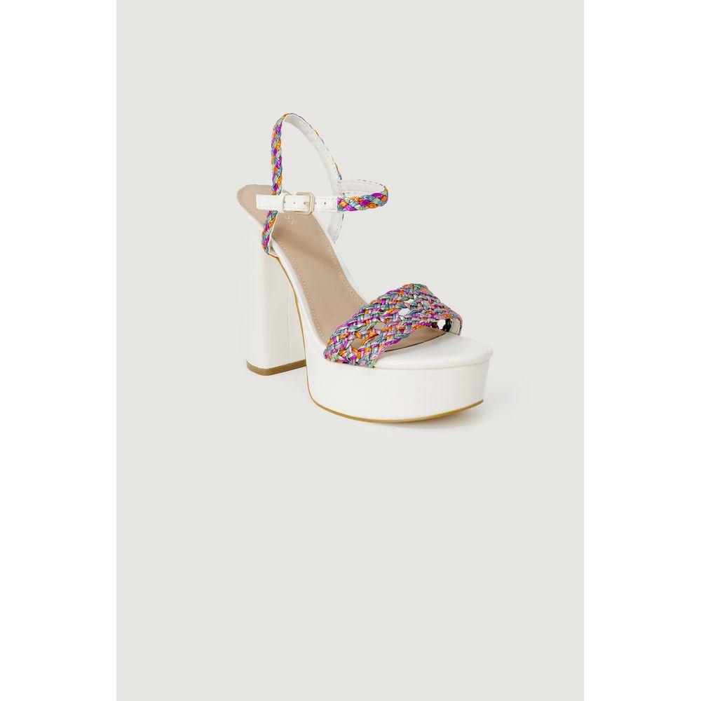 Guess White Polyester Sandal Guess Light Gray