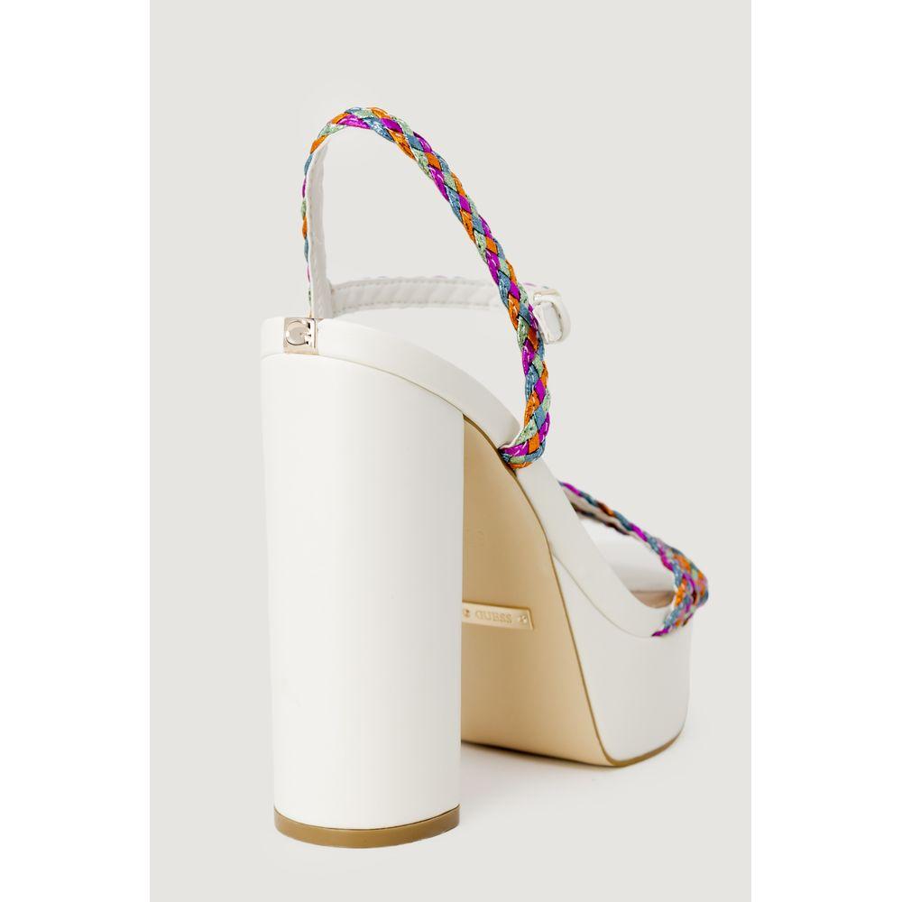 Guess White Polyester Sandal Guess Light Gray