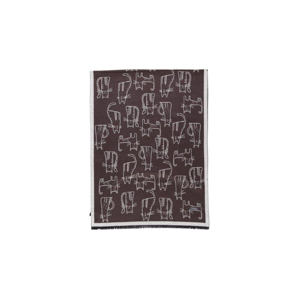 Sandro Ferrone Brown Viscose Scarf Sandro Ferrone Dark Slate Gray