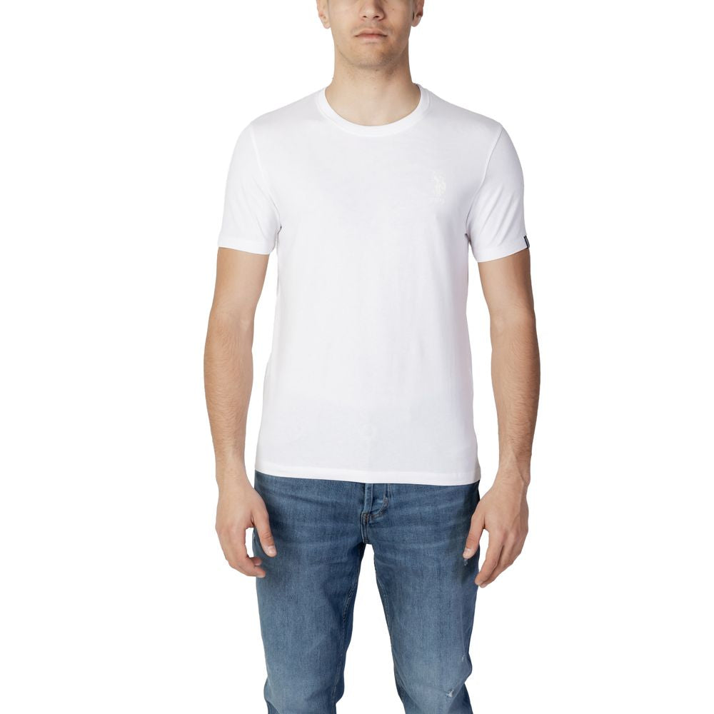 U.S. Polo Assn. white cotton short-sleeve t-shirt for men, featuring a soft and comfortable fabric perfect for versatile styling.