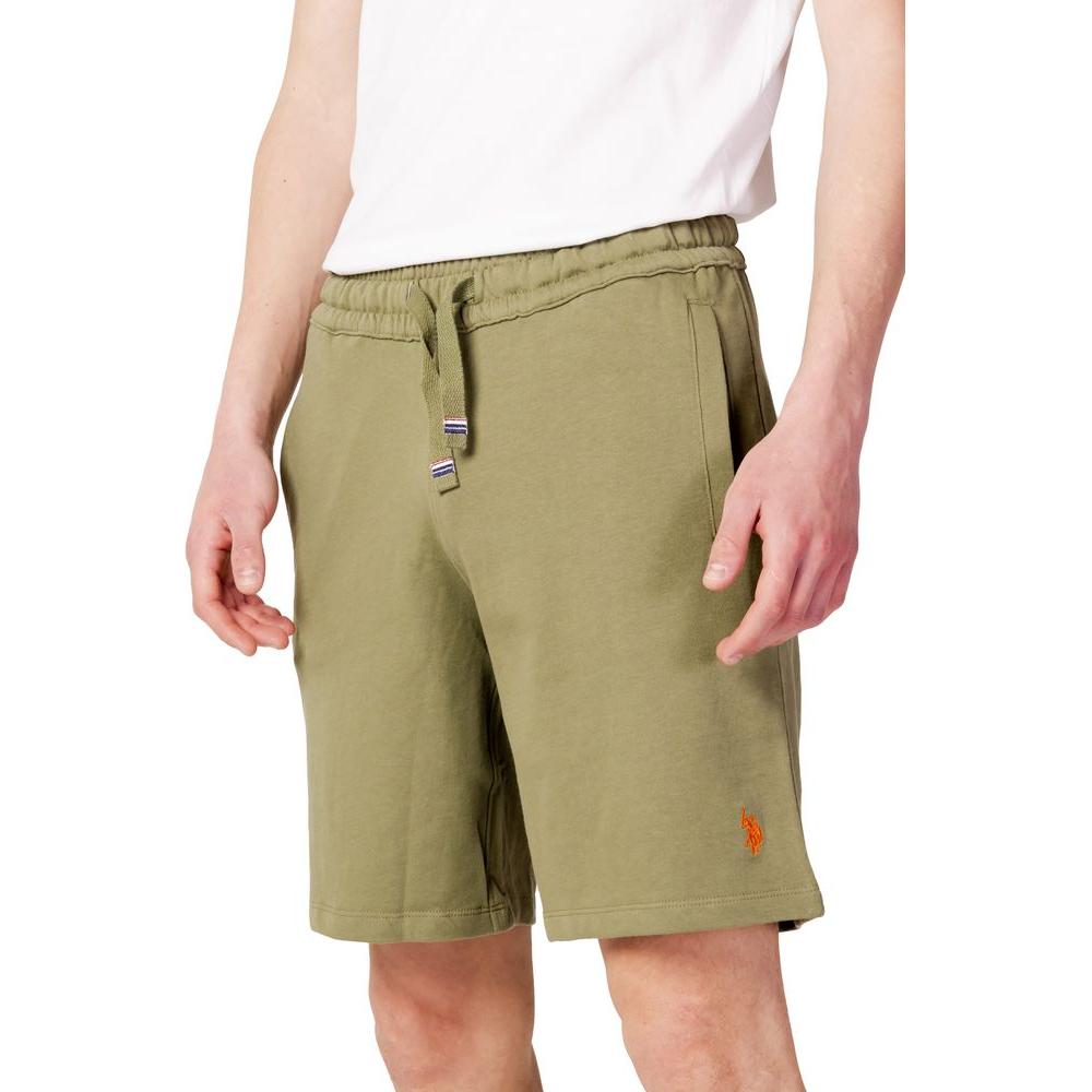 U.S. POLO ASSN. men's green cotton Bermuda shorts, part of the spring/summer collection, featuring an embroidered logo.