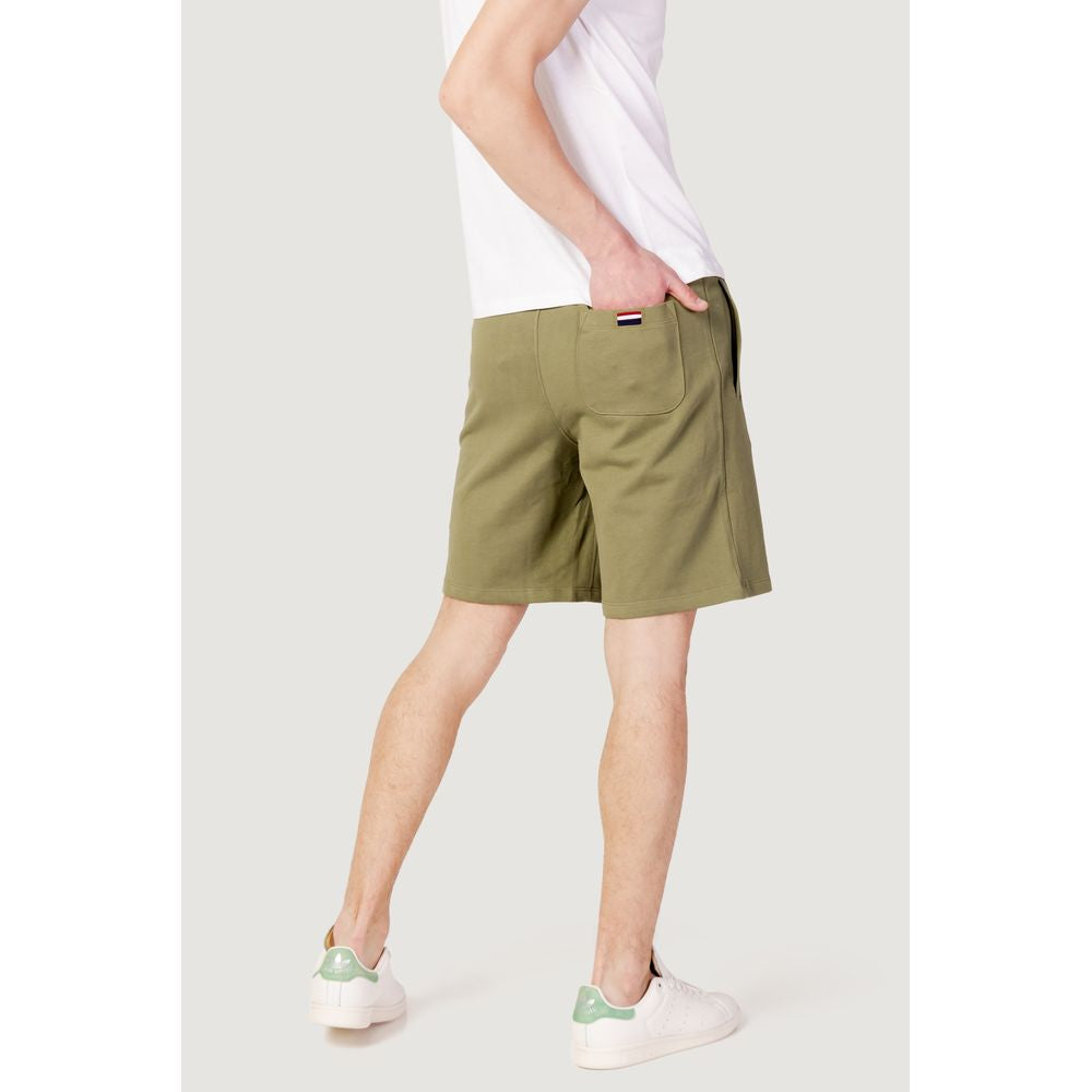 U.S. Polo Assn. men's green cotton Bermuda shorts, ideal for spring/summer collection, back view showcasing casual style.