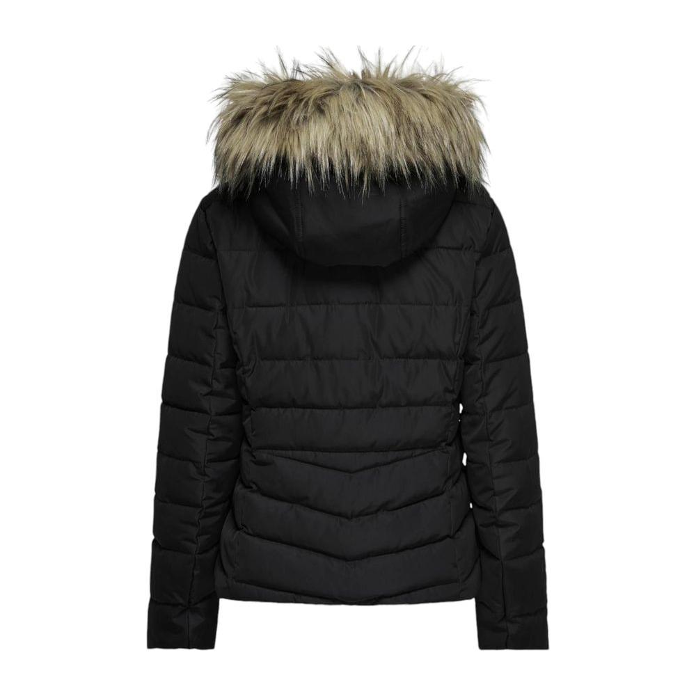 Only Bicolor Polyester Jackets & Coat Only Black