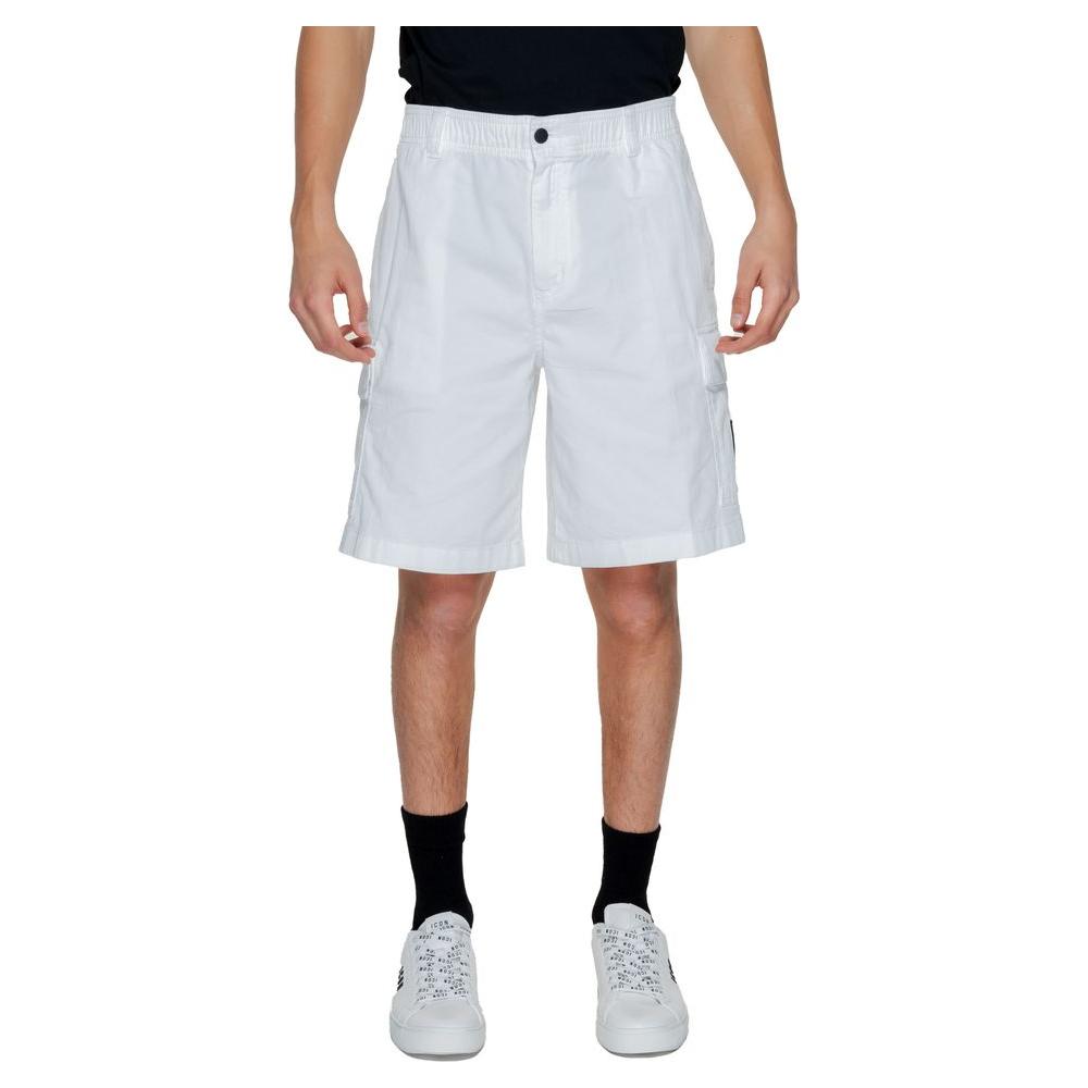 Calvin Klein Jeans White Cotton Short Calvin Klein Jeans Light Gray