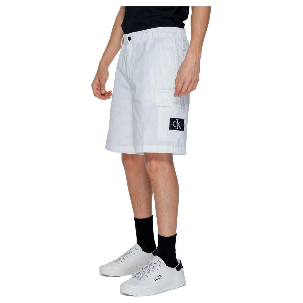 Calvin Klein Jeans White Cotton Short Calvin Klein Jeans Gray