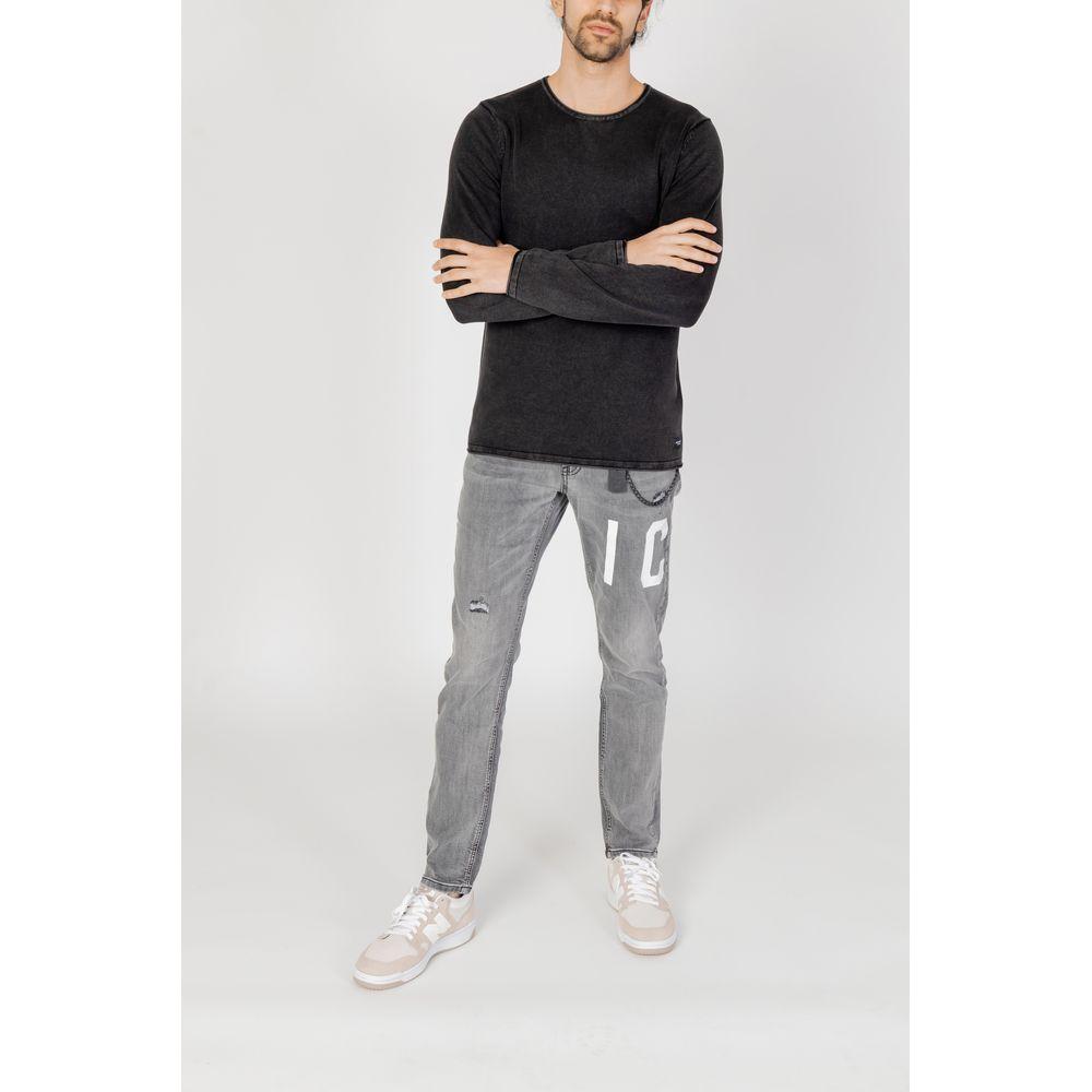 Jack Jones Black Cotton T-Shirt Jack Jones Light Gray