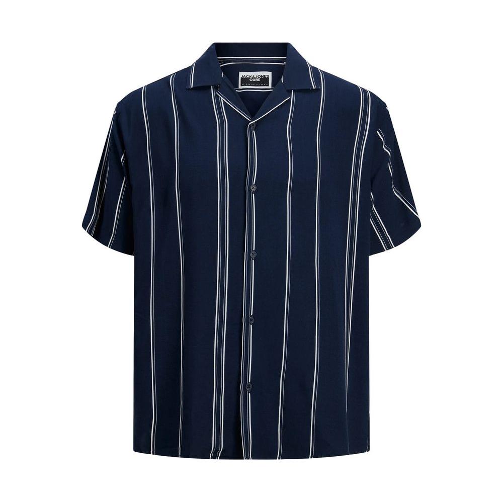 Jack Jones Blue Viscose Shirt Jack Jones Black