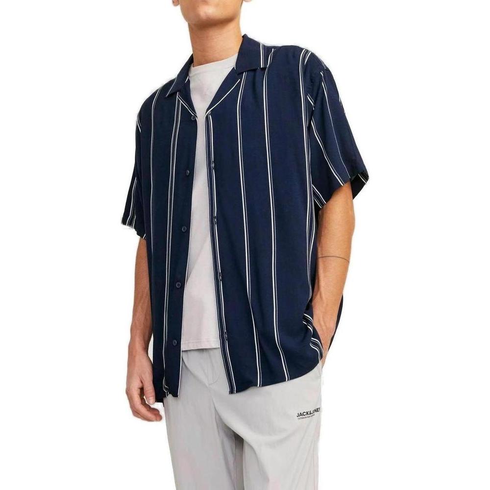 Jack Jones Blue Viscose Shirt Jack Jones Dark Slate Gray