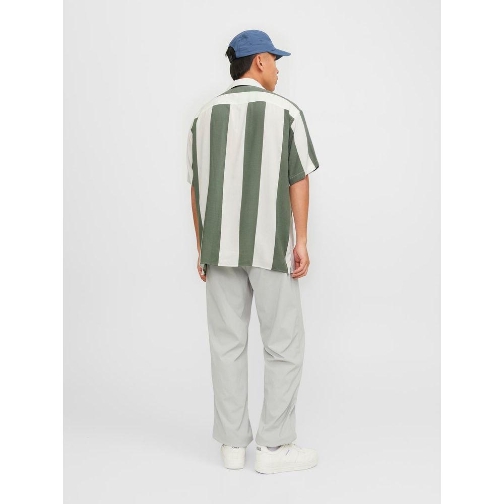 Jack Jones Green Viscose Shirt Jack Jones Light Gray