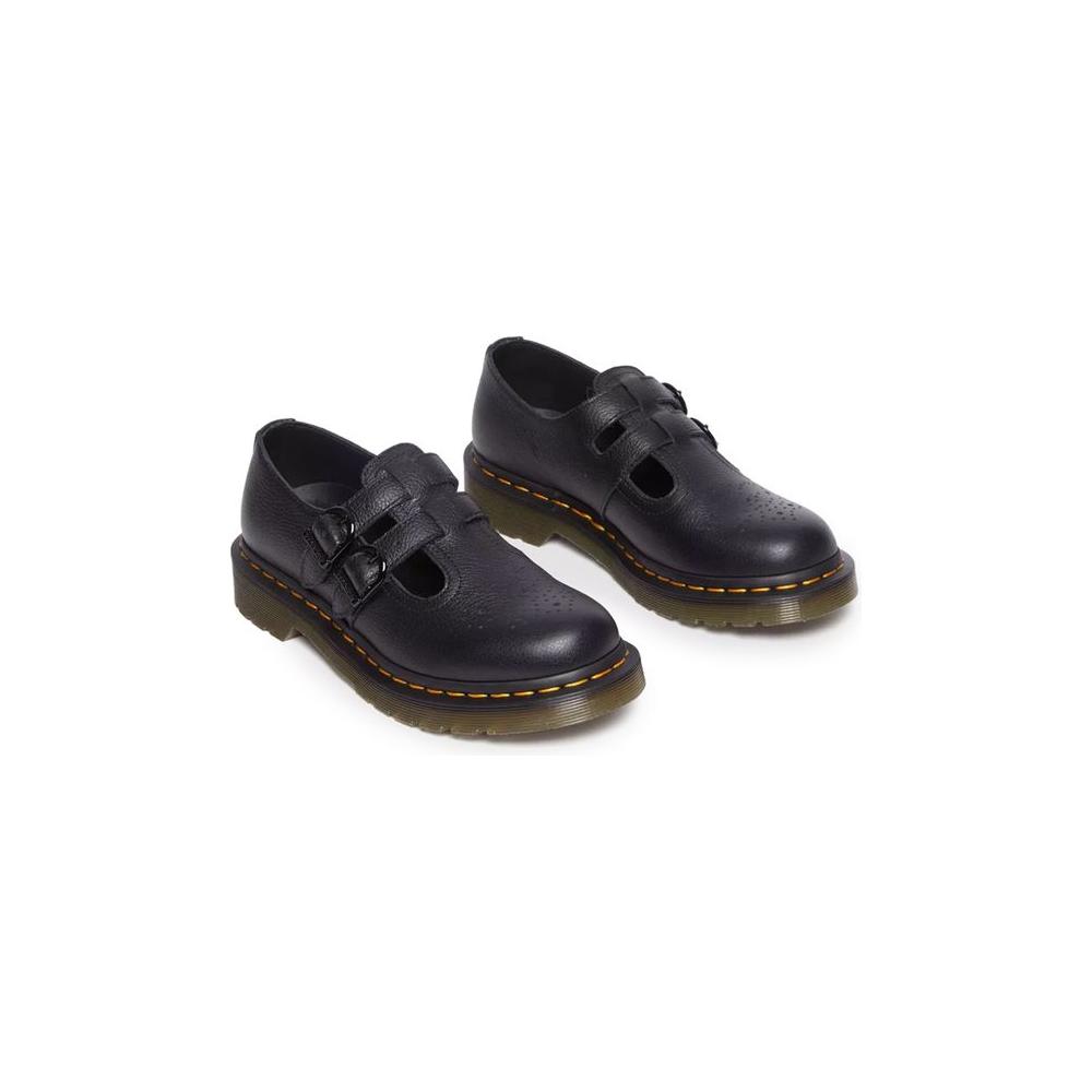 Dr. Martens Black Leather Flat Shoe Dr. Martens Dark Slate Gray