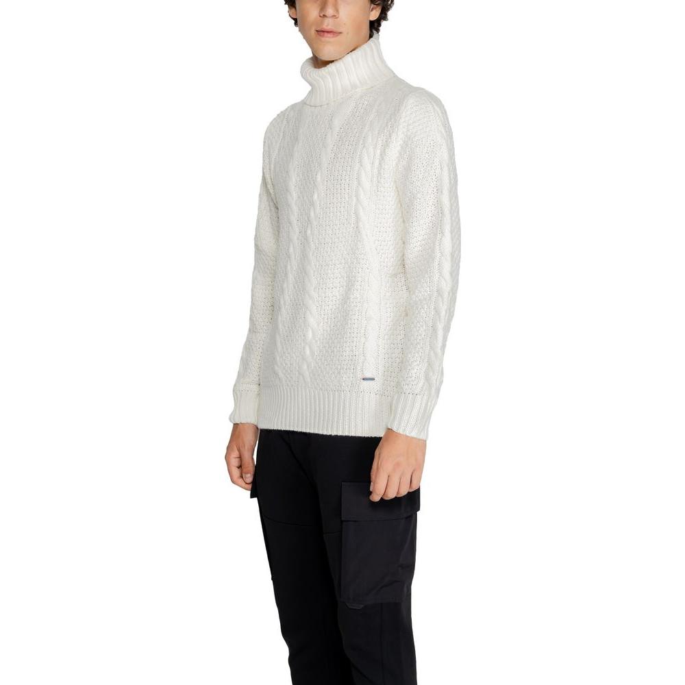 Gianni Lupo White Polyester Sweater Gianni Lupo Black