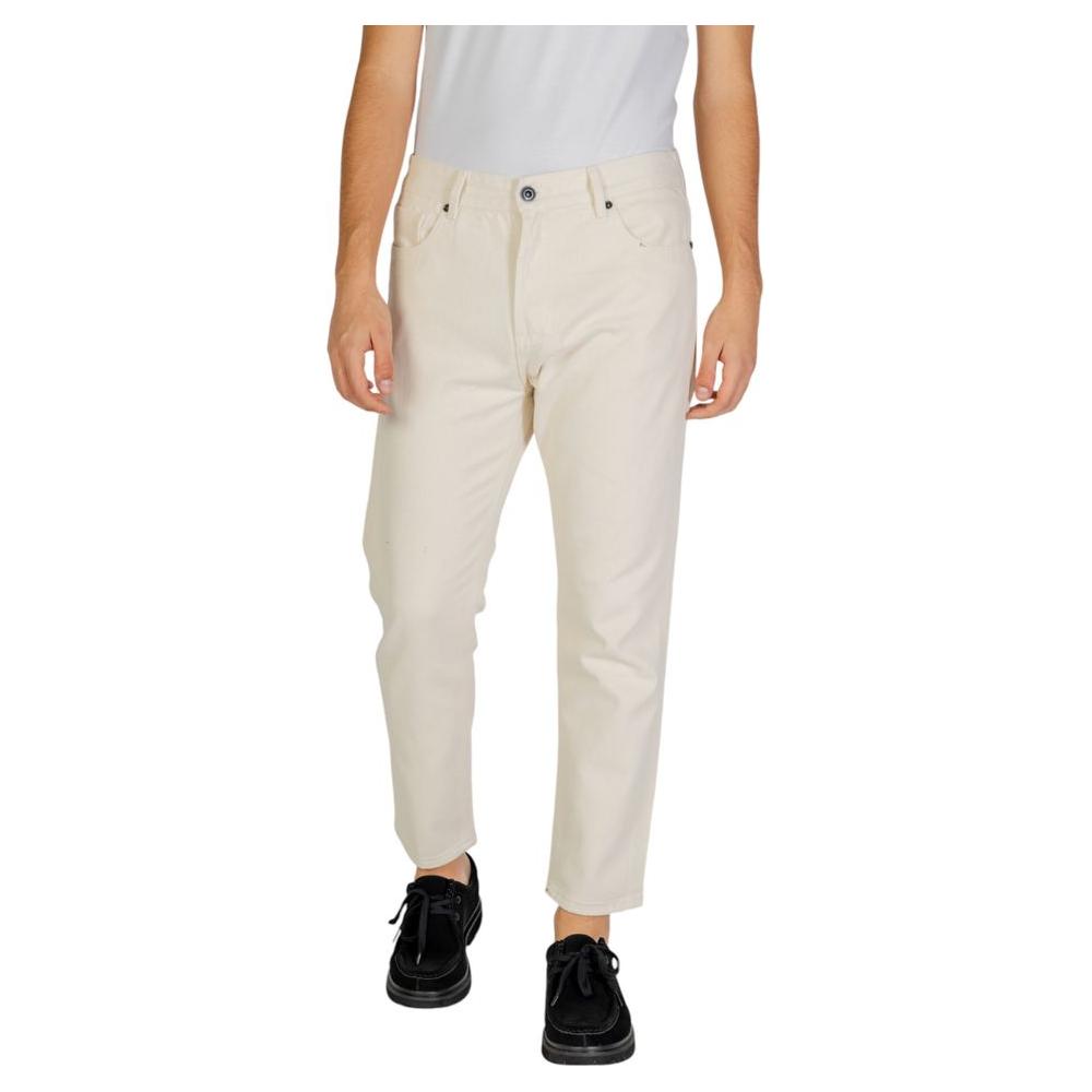 Gianni Lupo Cream Cotton Jeans & Pant Gianni Lupo Light Gray
