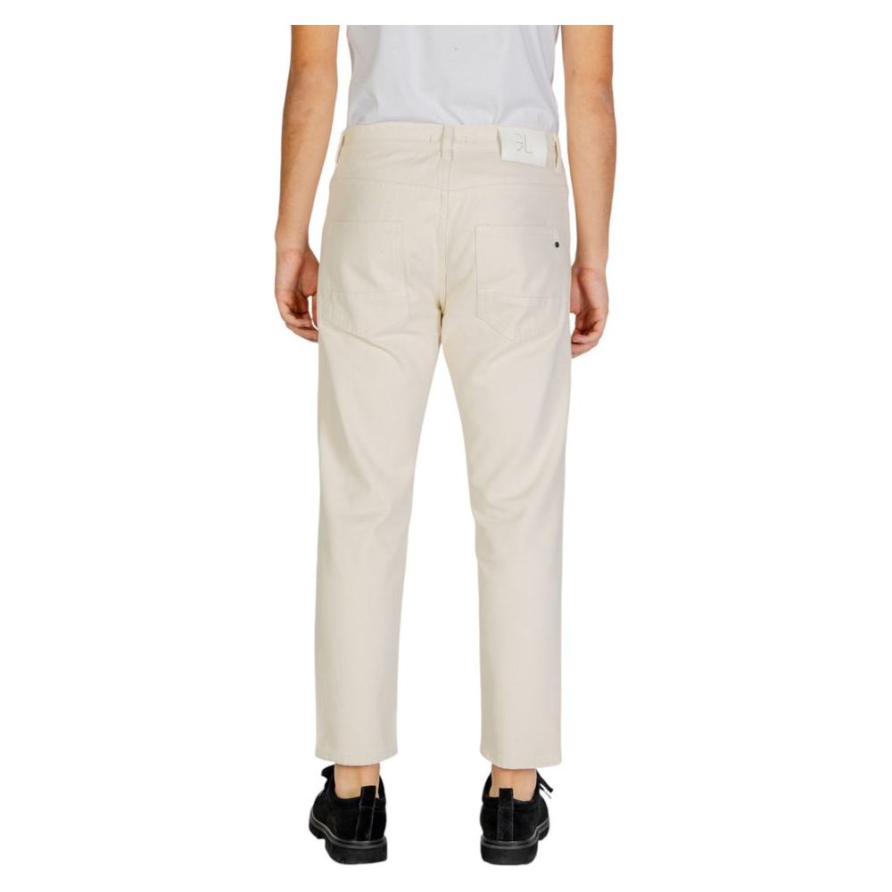 Gianni Lupo Cream Cotton Jeans & Pant Gianni Lupo Light Gray