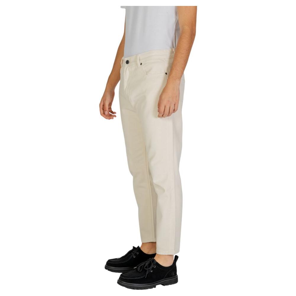 Gianni Lupo Cream Cotton Jeans & Pant Gianni Lupo Gray